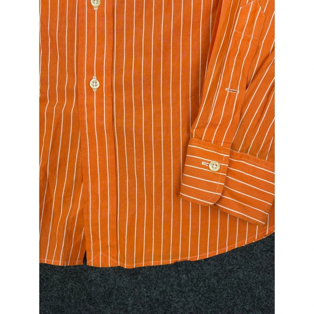 Polo Ralph Lauren Regent Classic Fit Shirt Orange White Stripe Mens 16 36/37